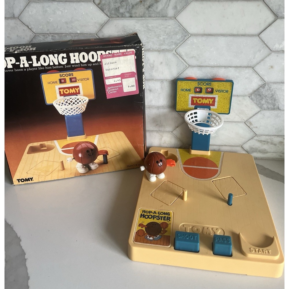 Tomy Hop-A-Long Hoopster Vintage Basketball Toy Game Complete